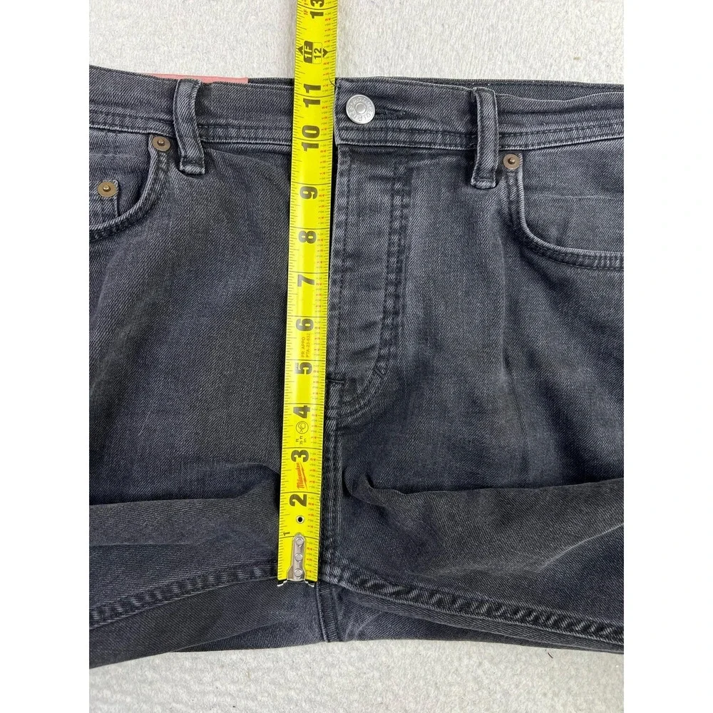 Acne Studios River Used Blk Jeans Mens 34x32 Black Slim Tapered Stretch‎ Denim